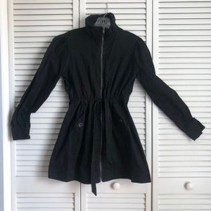 Black coat with puffy sleeves
